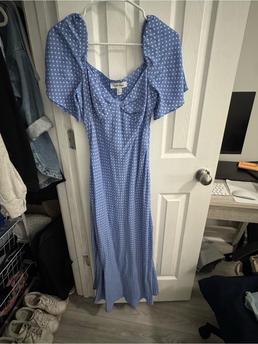 & Other Stories, blue polka dot dress. Size 4.